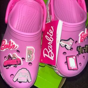 Brand New Barbie Crocs Size 2 in Girls